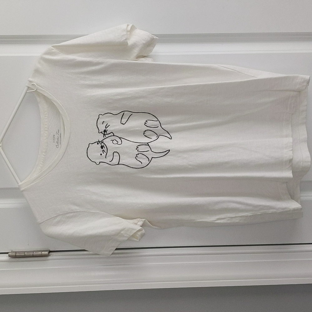 JCrew Embroidered Otters Tee